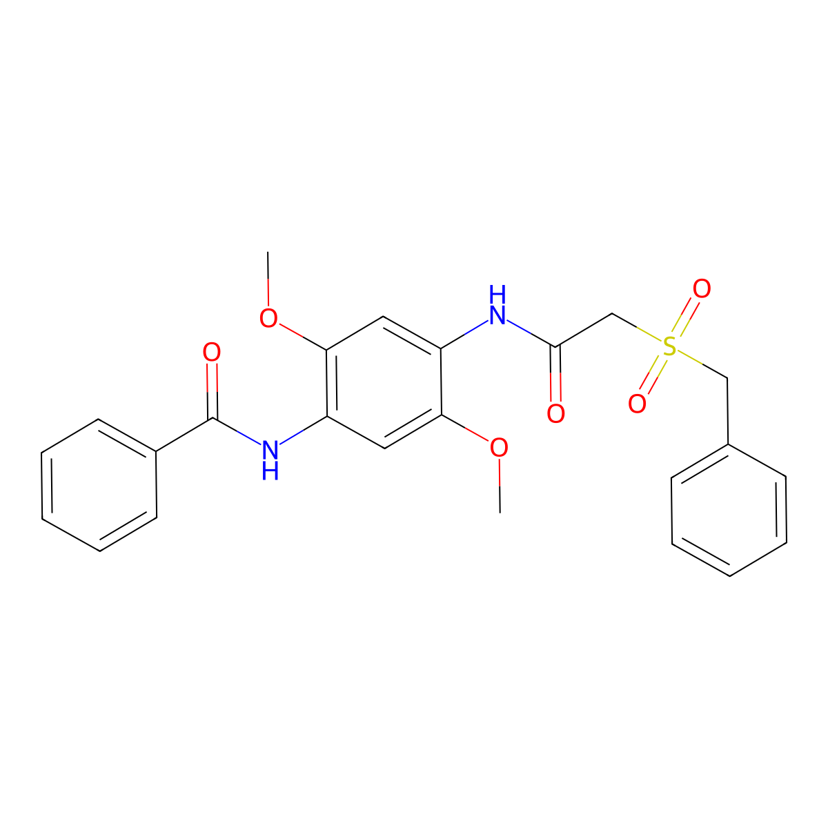 N-[4-[(2-benzylsulfonylacetyl)amino]-2,5-dimethoxyphenyl]benzamide molecular structure, CAS 701240-62-2