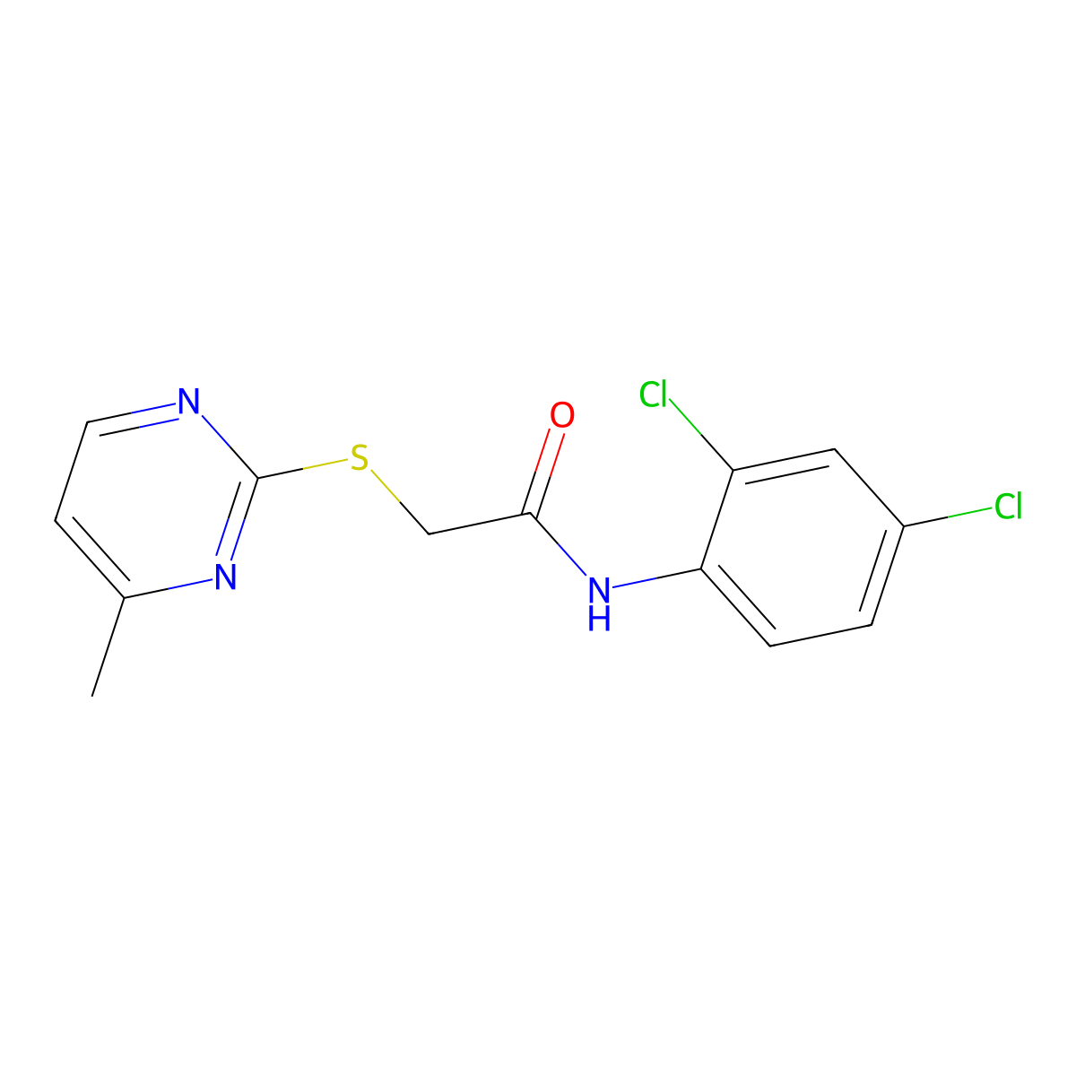 N-(2,4-dichlorophenyl)-2-[(4-methylpyrimidin-2-yl)sulfanyl]acetamide molecular structure, CAS 701240-69-9
