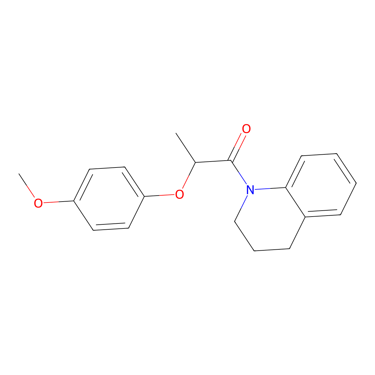 1-(3,4-dihydroquinolin-1(2H)-yl)-2-(4-methoxyphenoxy)propan-1-one molecular structure, CAS 701240-84-8