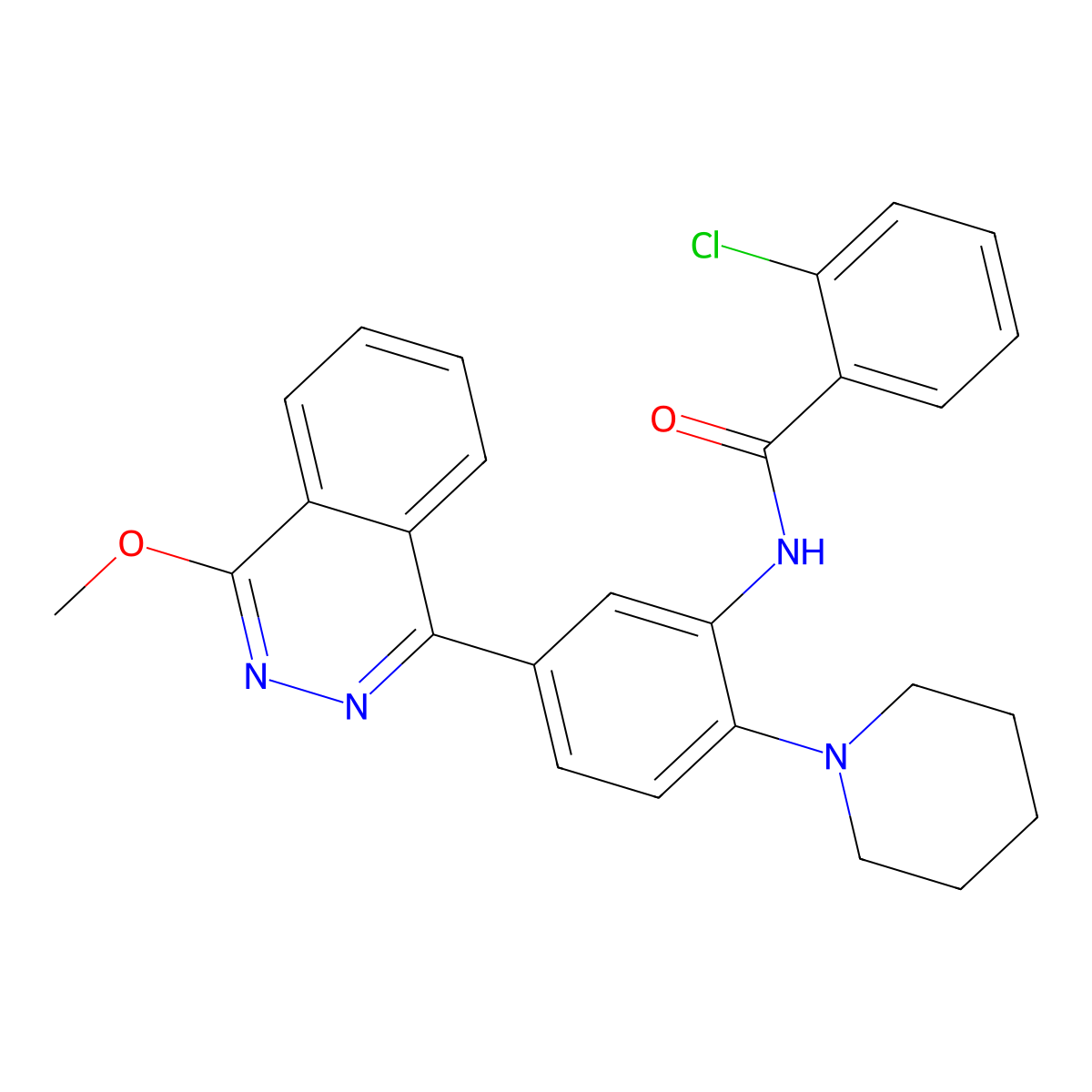2-chloro-N-[5-(4-methoxyphthalazin-1-yl)-2-piperidin-1-ylphenyl]benzamide molecular structure, CAS 701240-97-3
