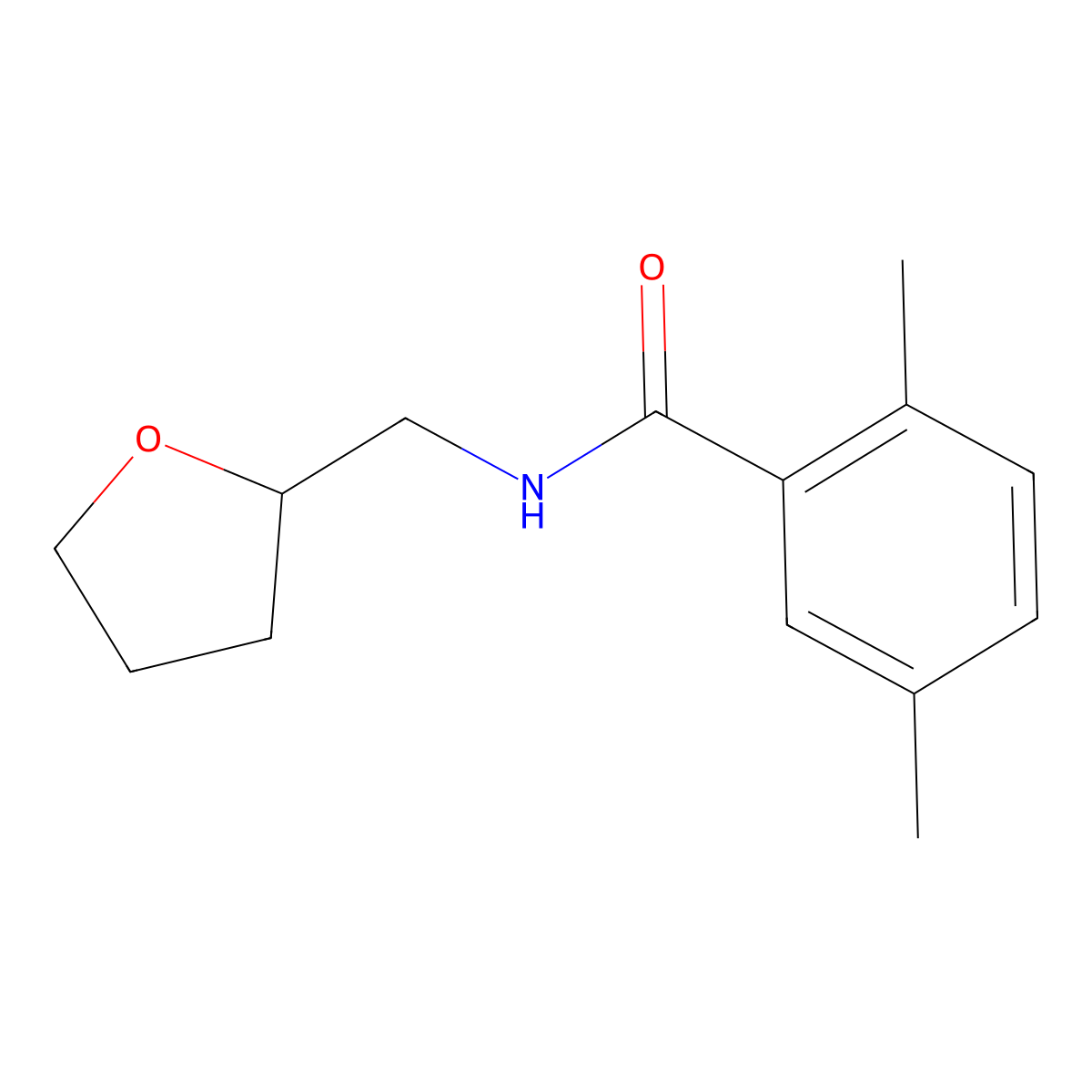2,5-dimethyl-N-(tetrahydrofuran-2-ylmethyl)benzamide molecular structure, CAS 701241-02-3