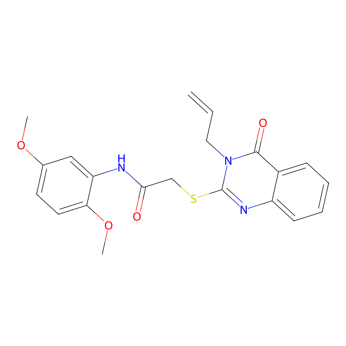 N-(2,5-dimethoxyphenyl)-2-(4-oxo-3-prop-2-enylquinazolin-2-yl)sulfanylacetamide molecular structure, CAS 701241-11-4