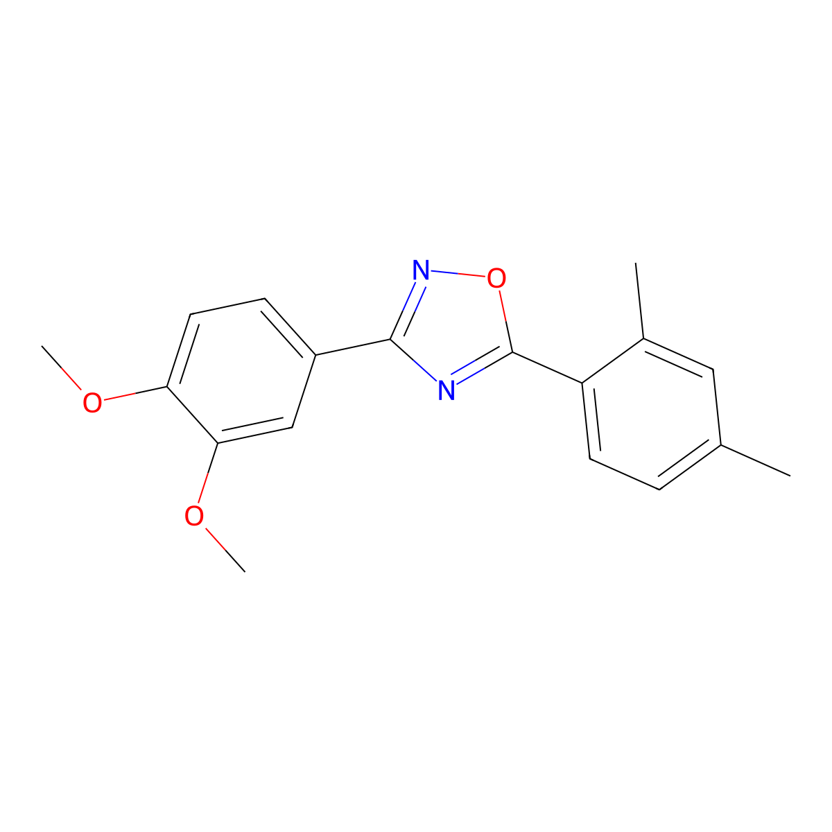 3-(3,4-Dimethoxyphenyl)-5-(2,4-dimethylphenyl)-1,2,4-oxadiazole molecular structure, CAS 701241-17-0