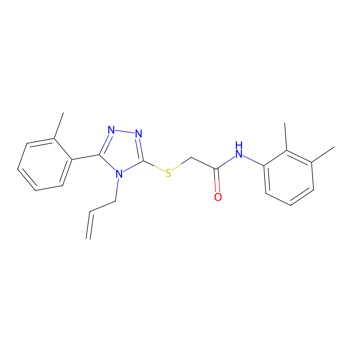 N-(2,3-dimethylphenyl)-2-[[5-(2-methylphenyl)-4-prop-2-enyl-1,2,4-triazol-3-yl]sulfanyl]acetamide molecular structure, CAS 701241-24-9