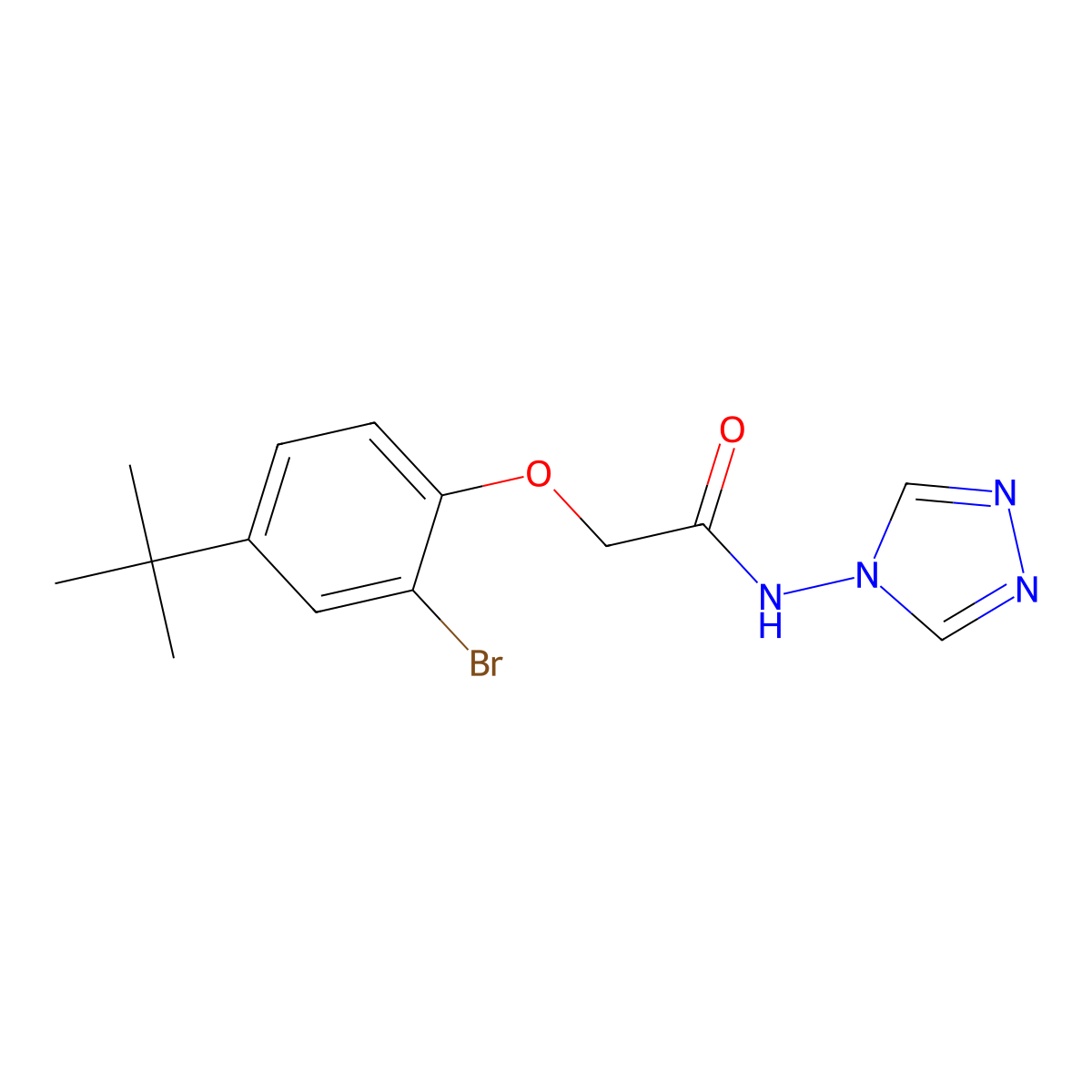 2-(2-bromo-4-tert-butylphenoxy)-N-(1,2,4-triazol-4-yl)acetamide molecular structure, CAS 701241-31-8