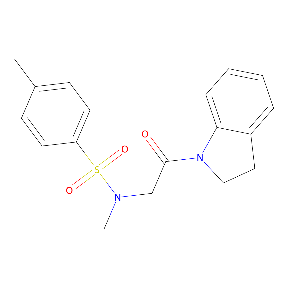 N-[2-(2,3-dihydroindol-1-yl)-2-oxoethyl]-N,4-dimethylbenzenesulfonamide molecular structure, CAS 701241-33-0