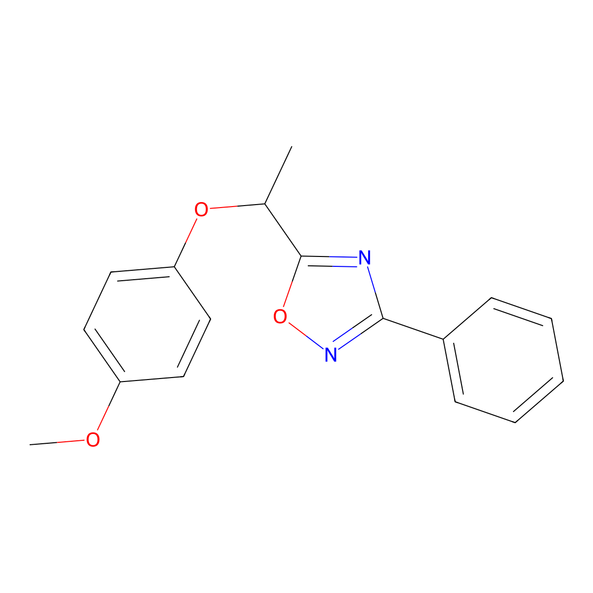 5-[1-(4-Methoxyphenoxy)ethyl]-3-phenyl-1,2,4-oxadiazole molecular structure, CAS 701241-34-1