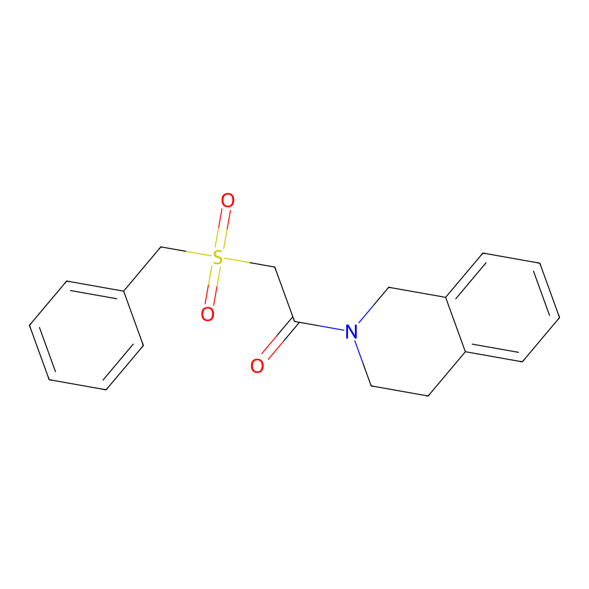 2-(benzylsulfonyl)-1-(3,4-dihydroisoquinolin-2(1H)-yl)ethanone molecular structure, CAS 701241-57-8