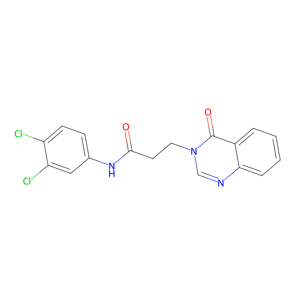 N-(3,4-dichlorophenyl)-3-(4-oxoquinazolin-3-yl)propanamide molecular structure, CAS 701241-91-0