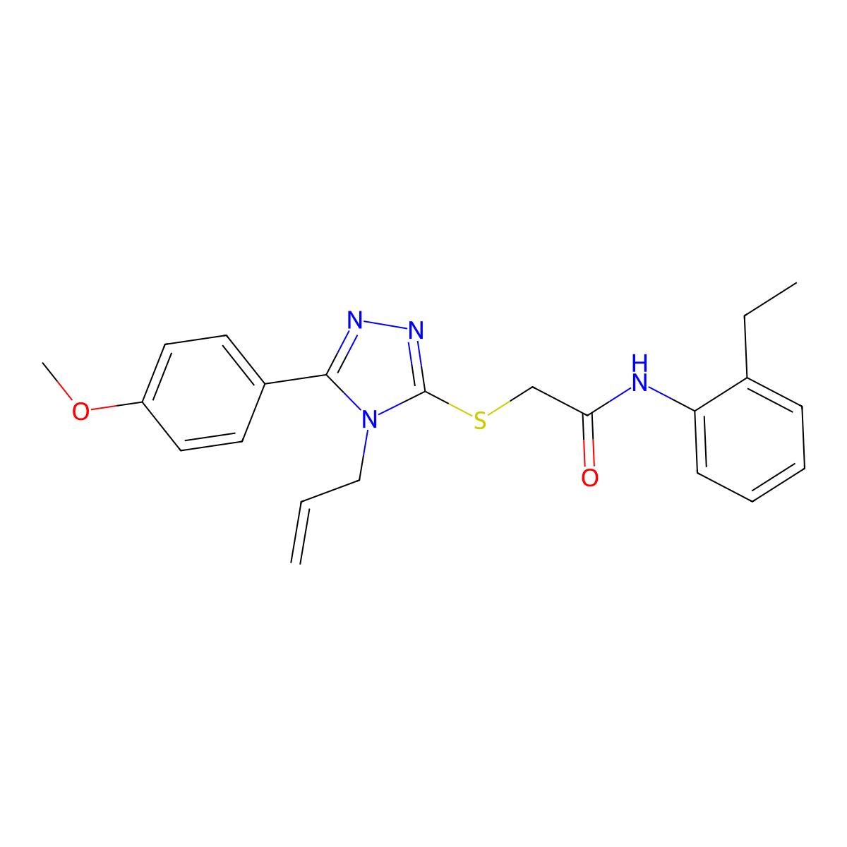 N-(2-ethylphenyl)-2-{[5-(4-methoxyphenyl)-4-(prop-2-en-1-yl)-4H-1,2,4-triazol-3-yl]sulfanyl}acetamide molecular structure, CAS 701242-02-6