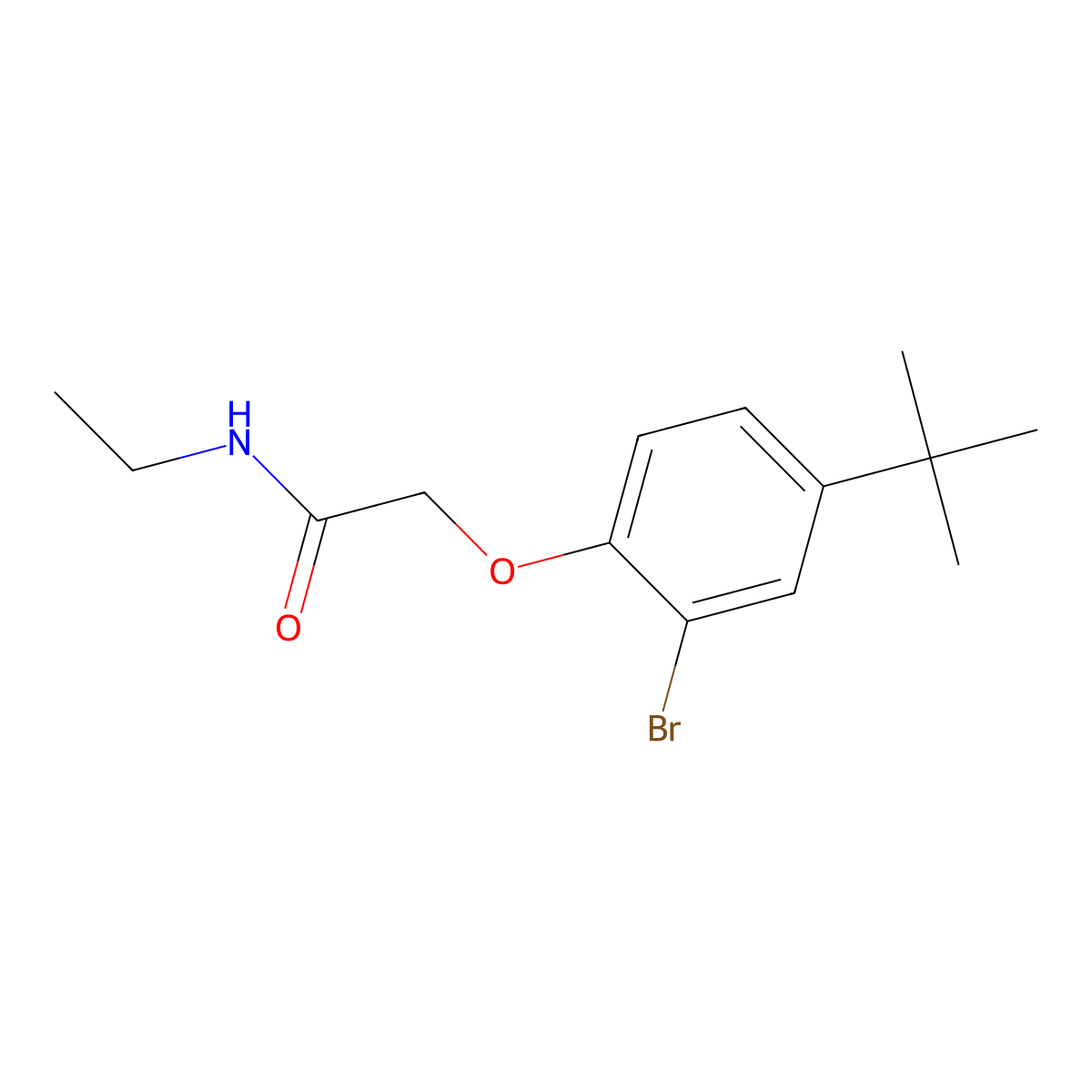 2-(2-bromo-4-tert-butylphenoxy)-N-ethylacetamide molecular structure, CAS 701242-06-0
