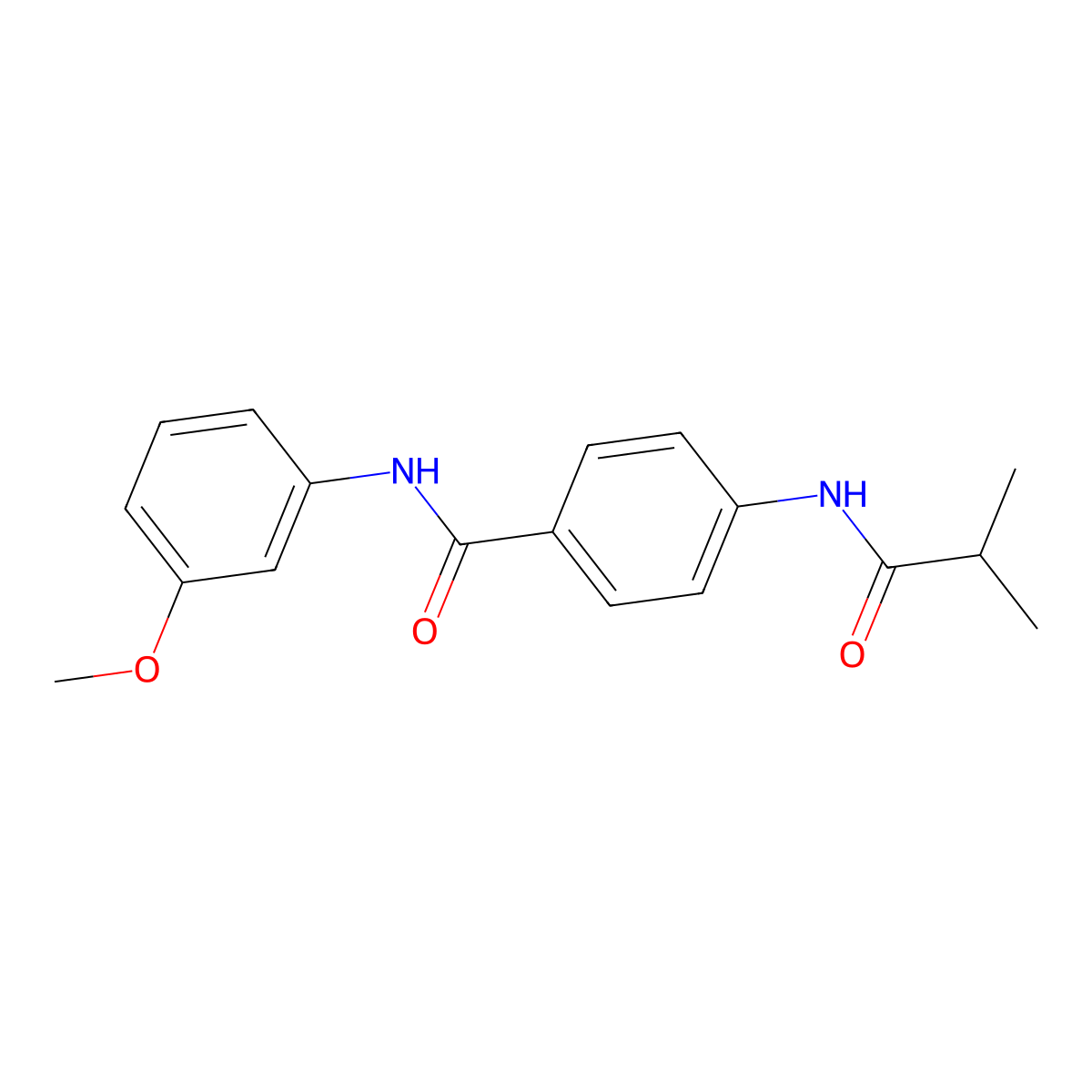 N-(3-methoxyphenyl)-4-(2-methylpropanoylamino)benzamide molecular structure, CAS 701242-08-2