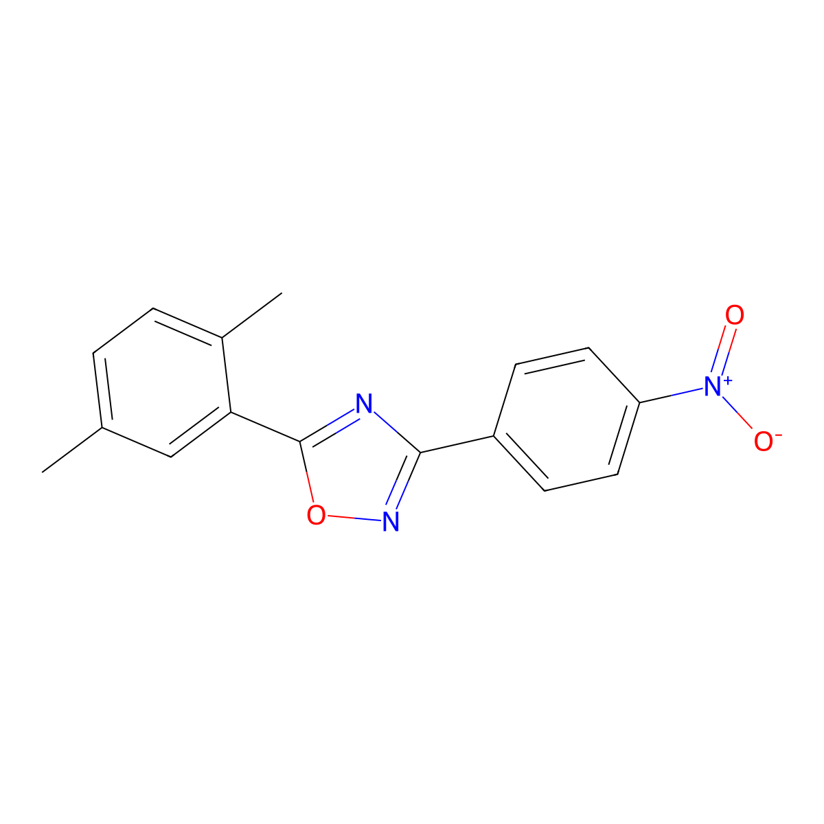 5-(2,5-Dimethylphenyl)-3-(4-nitrophenyl)-1,2,4-oxadiazole molecular structure, CAS 701242-20-8