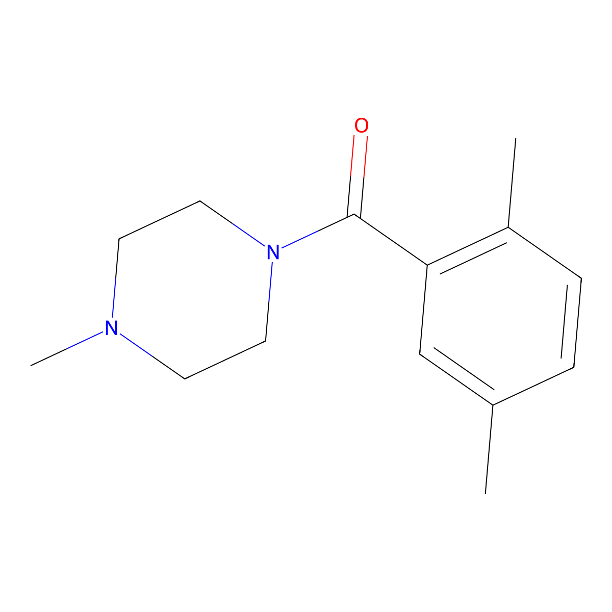 (2,5-Dimethylphenyl)(4-methylpiperazin-1-yl)methanone molecular structure, CAS 701244-36-2