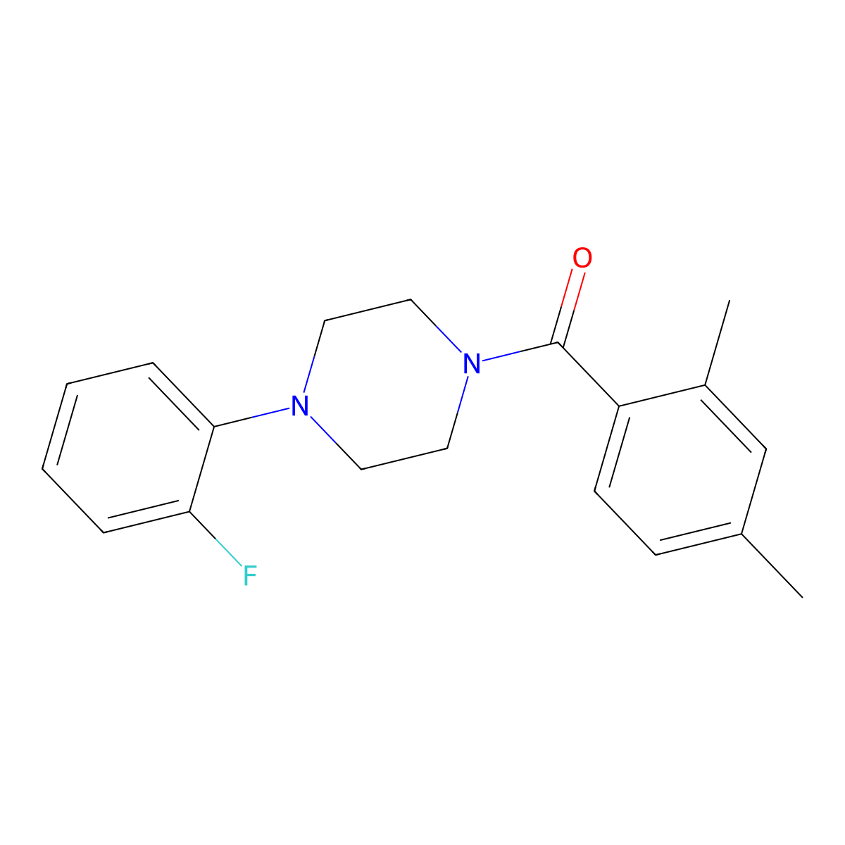 (2,4-Dimethylphenyl)[4-(2-fluorophenyl)piperazin-1-yl]methanone molecular structure, CAS 701244-37-3