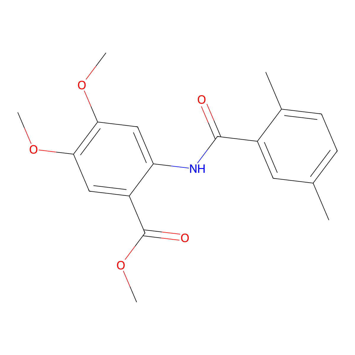 Methyl 2-{[(2,5-dimethylphenyl)carbonyl]amino}-4,5-dimethoxybenzoate molecular structure, CAS 701244-39-5