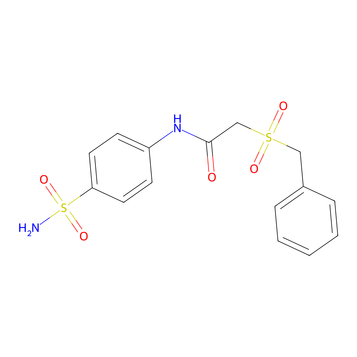2-benzylsulfonyl-N-(4-sulfamoylphenyl)acetamide molecular structure, CAS 701244-44-2