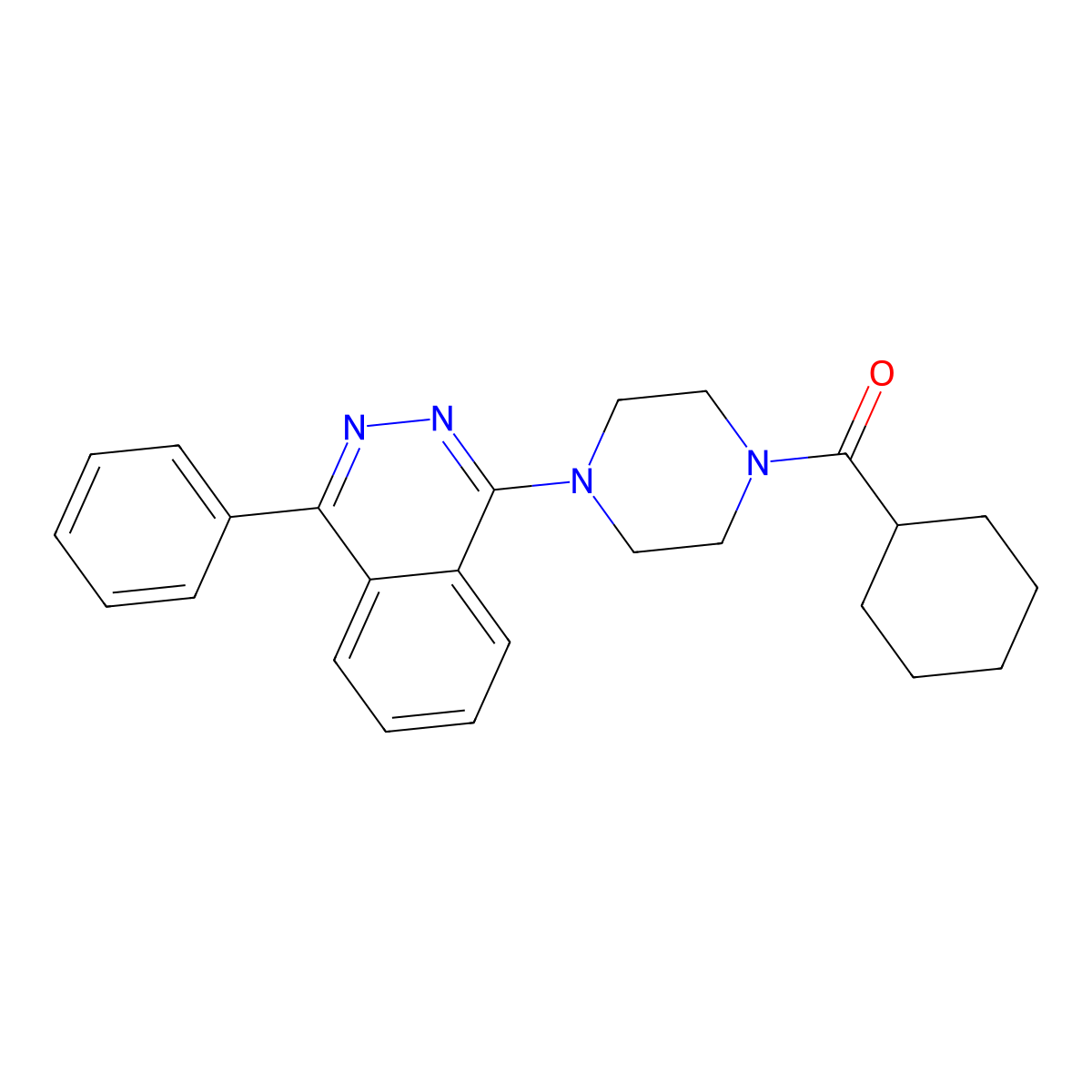 Cyclohexyl-[4-(4-phenylphthalazin-1-yl)piperazin-1-yl]methanone molecular structure, CAS 701244-45-3