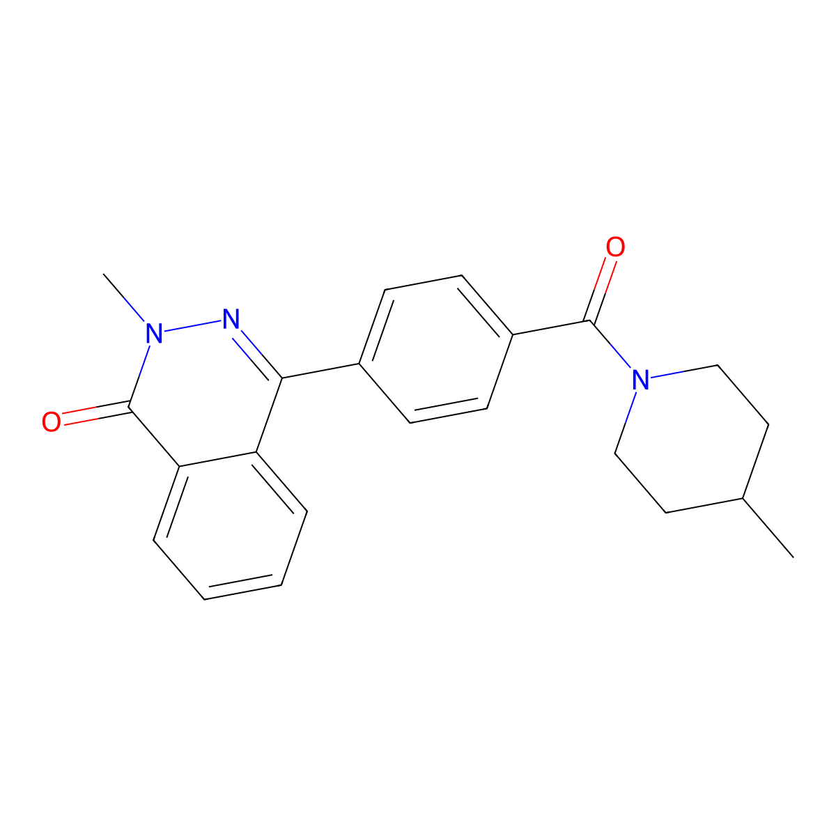 2-Methyl-4-[4-(4-methylpiperidine-1-carbonyl)phenyl]phthalazin-1-one molecular structure, CAS 701244-46-4
