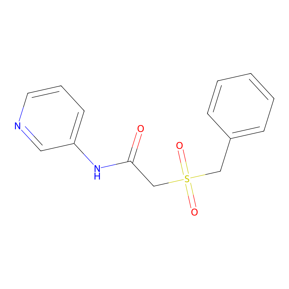 2-benzylsulfonyl-N-pyridin-3-ylacetamide molecular structure, CAS 701244-48-6