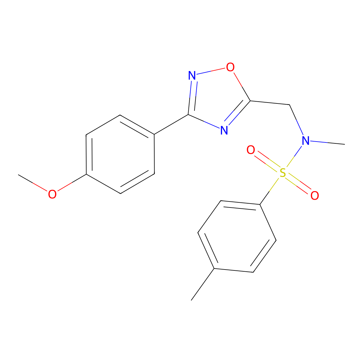 N-{[3-(4-methoxyphenyl)-1,2,4-oxadiazol-5-yl]methyl}-N,4-dimethylbenzenesulfonamide molecular structure, CAS 701244-63-5