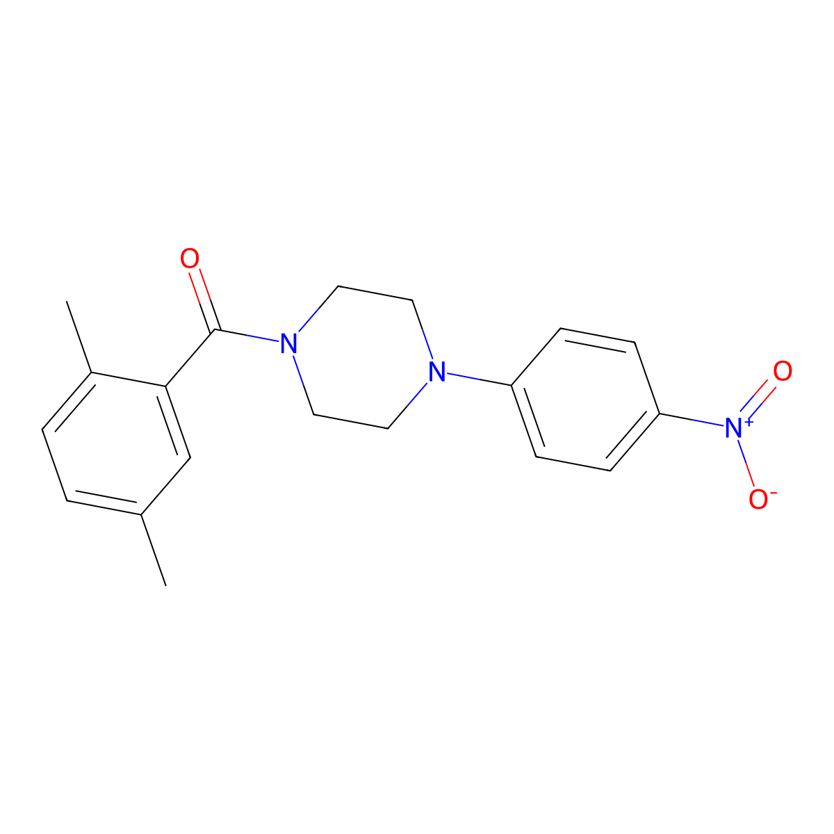 (2,5-Dimethylphenyl)[4-(4-nitrophenyl)piperazin-1-yl]methanone molecular structure, CAS 701244-68-0