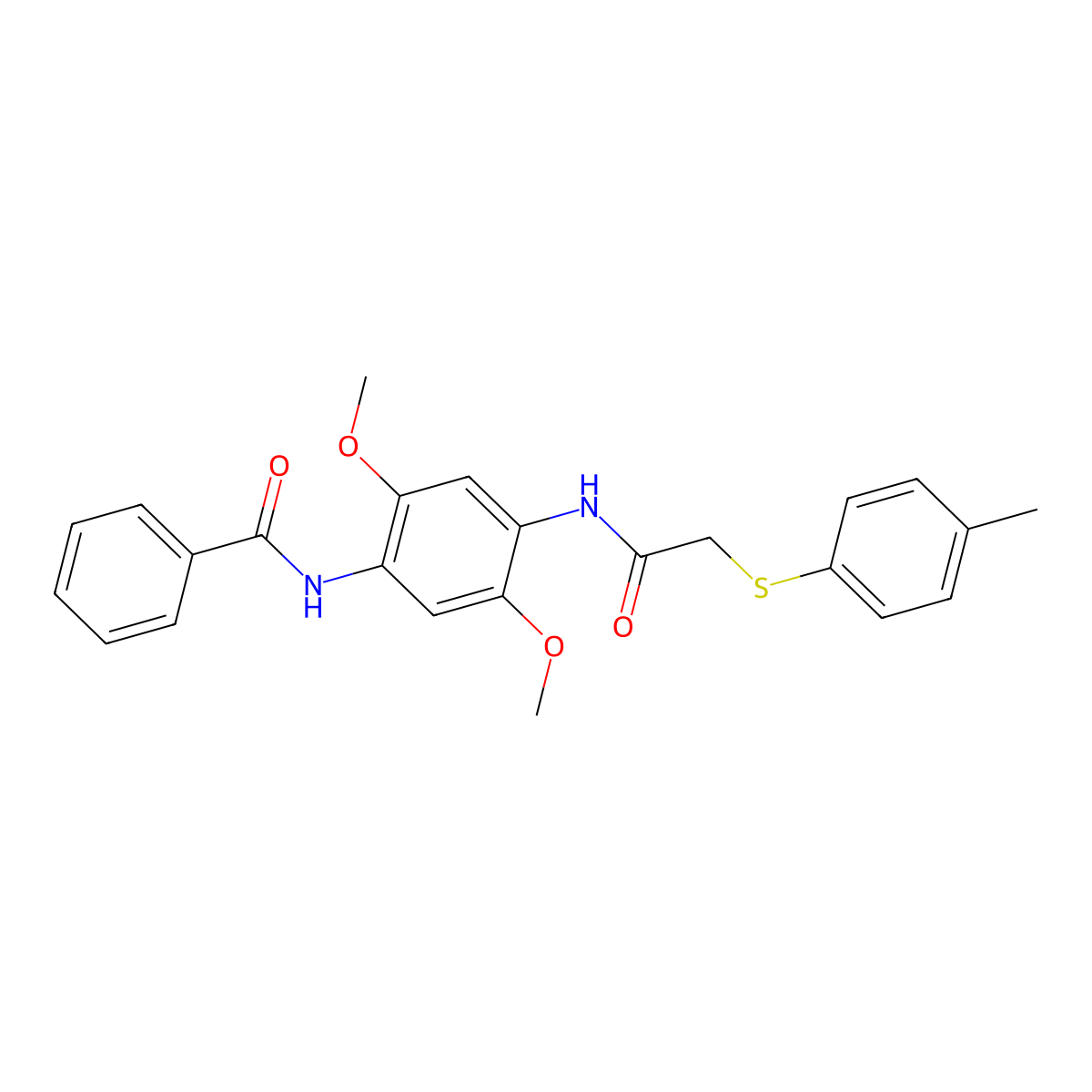 N-[2,5-dimethoxy-4-[[2-(4-methylphenyl)sulfanylacetyl]amino]phenyl]benzamide molecular structure, CAS 701244-71-5