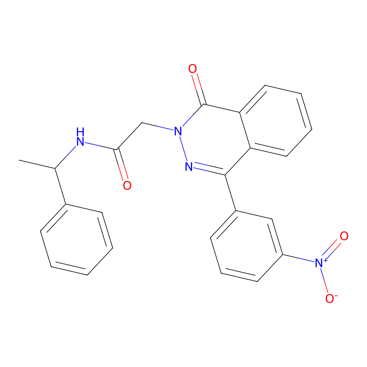 2-[4-(3-nitrophenyl)-1-oxophthalazin-2-yl]-N-(1-phenylethyl)acetamide molecular structure, CAS 701244-74-8