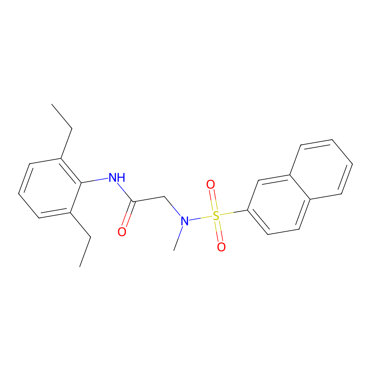 N-(2,6-diethylphenyl)-2-[methyl(naphthalen-2-ylsulfonyl)amino]acetamide molecular structure, CAS 701244-84-0