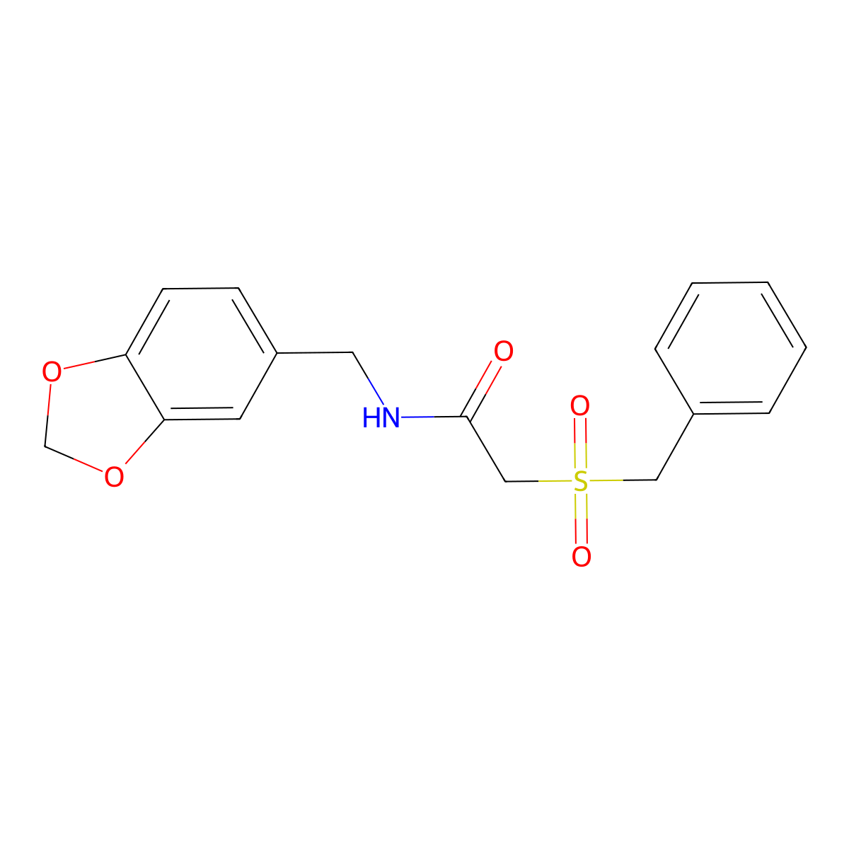 N-(1,3-benzodioxol-5-ylmethyl)-2-(benzylsulfonyl)acetamide molecular structure, CAS 701245-10-5
