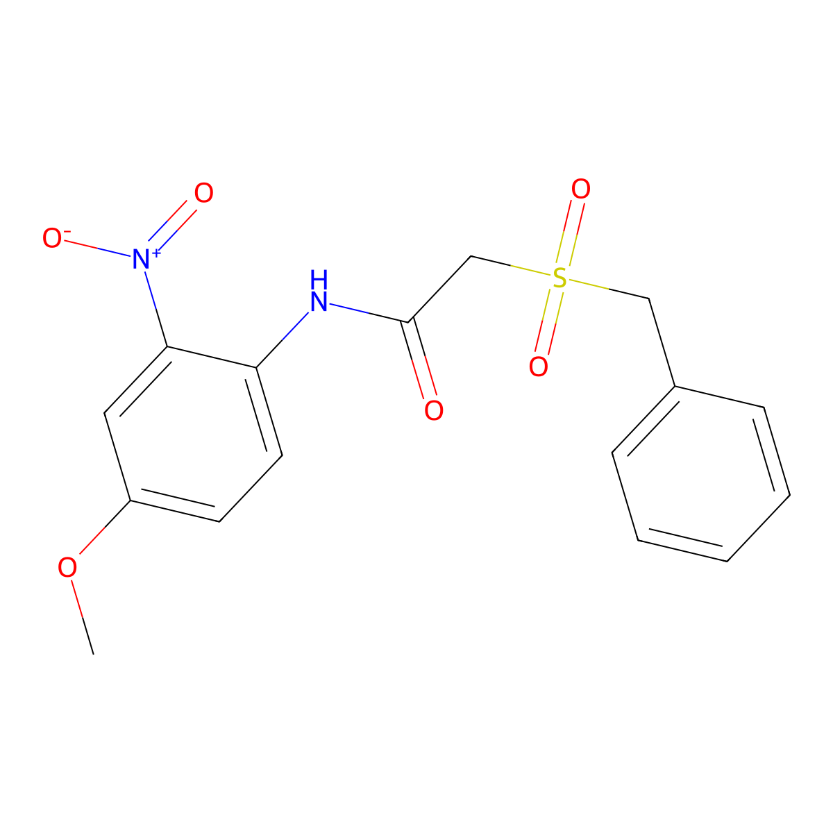 2-benzylsulfonyl-N-(4-methoxy-2-nitrophenyl)acetamide molecular structure, CAS 701245-48-9