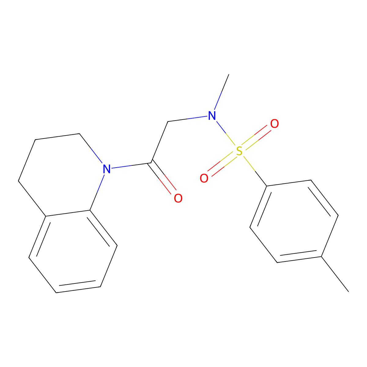 N-[2-(3,4-dihydro-2H-quinolin-1-yl)-2-oxoethyl]-N,4-dimethylbenzenesulfonamide molecular structure, CAS 701245-53-6