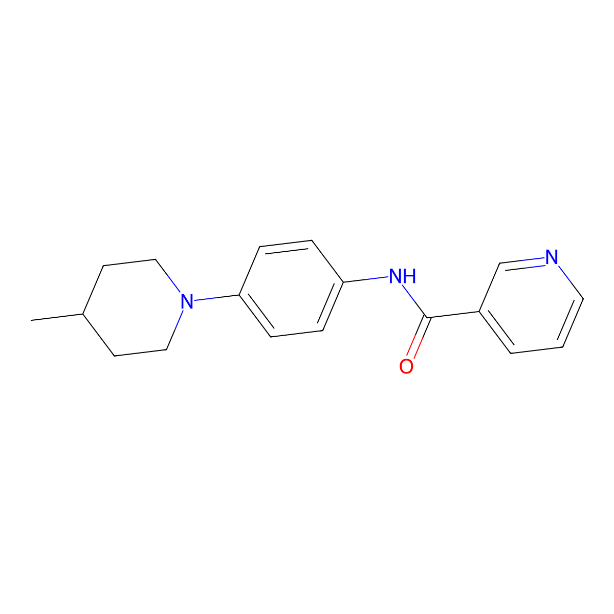 N-[4-(4-methyl-1-piperidinyl)phenyl]nicotinamide molecular structure, CAS 701245-59-2