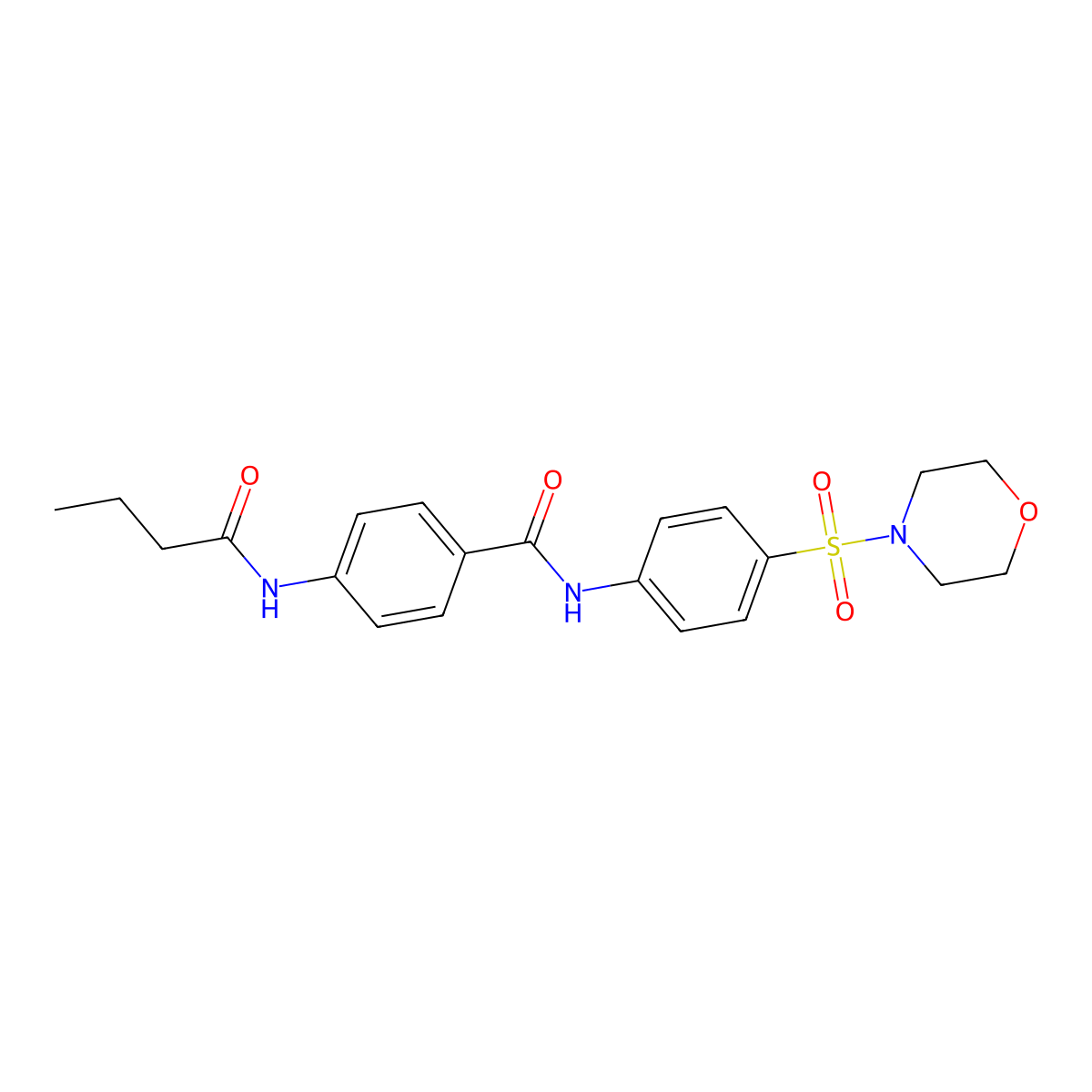 4-(butanoylamino)-N-(4-morpholin-4-ylsulfonylphenyl)benzamide molecular structure, CAS 701245-83-2