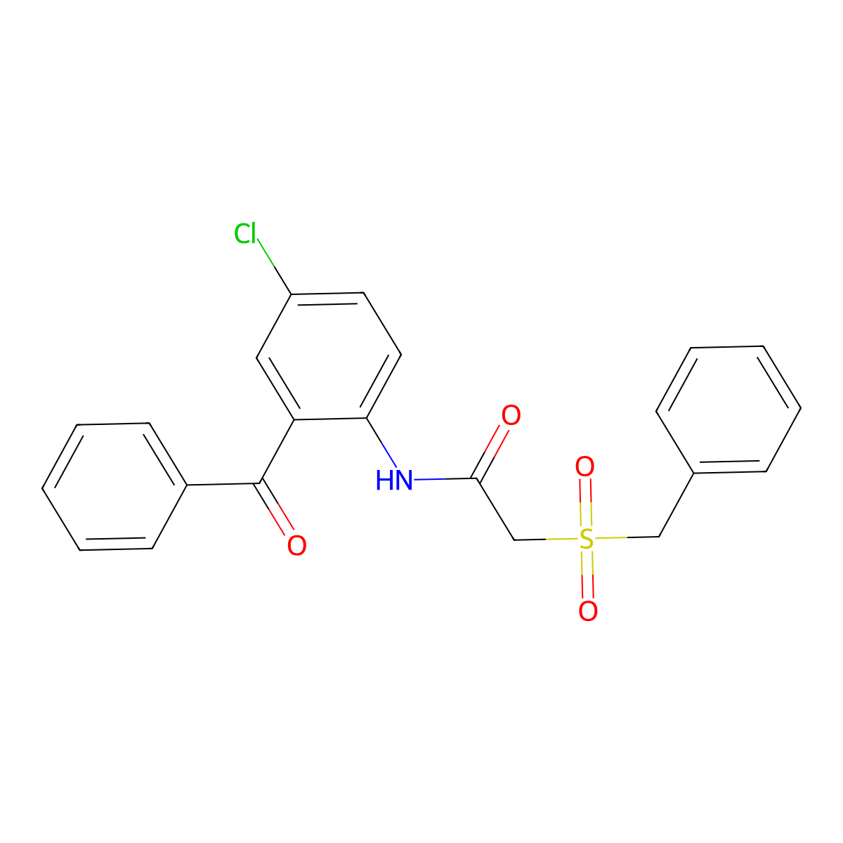 N-(2-benzoyl-4-chlorophenyl)-2-benzylsulfonylacetamide molecular structure, CAS 701245-93-4