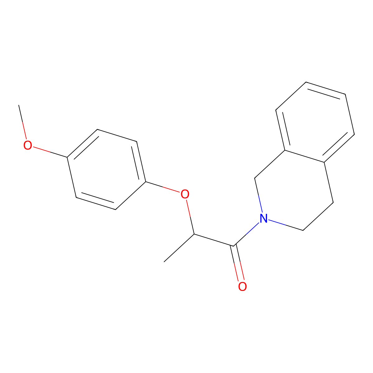 1-(3,4-dihydro-1H-isoquinolin-2-yl)-2-(4-methoxyphenoxy)propan-1-one molecular structure, CAS 701246-19-7