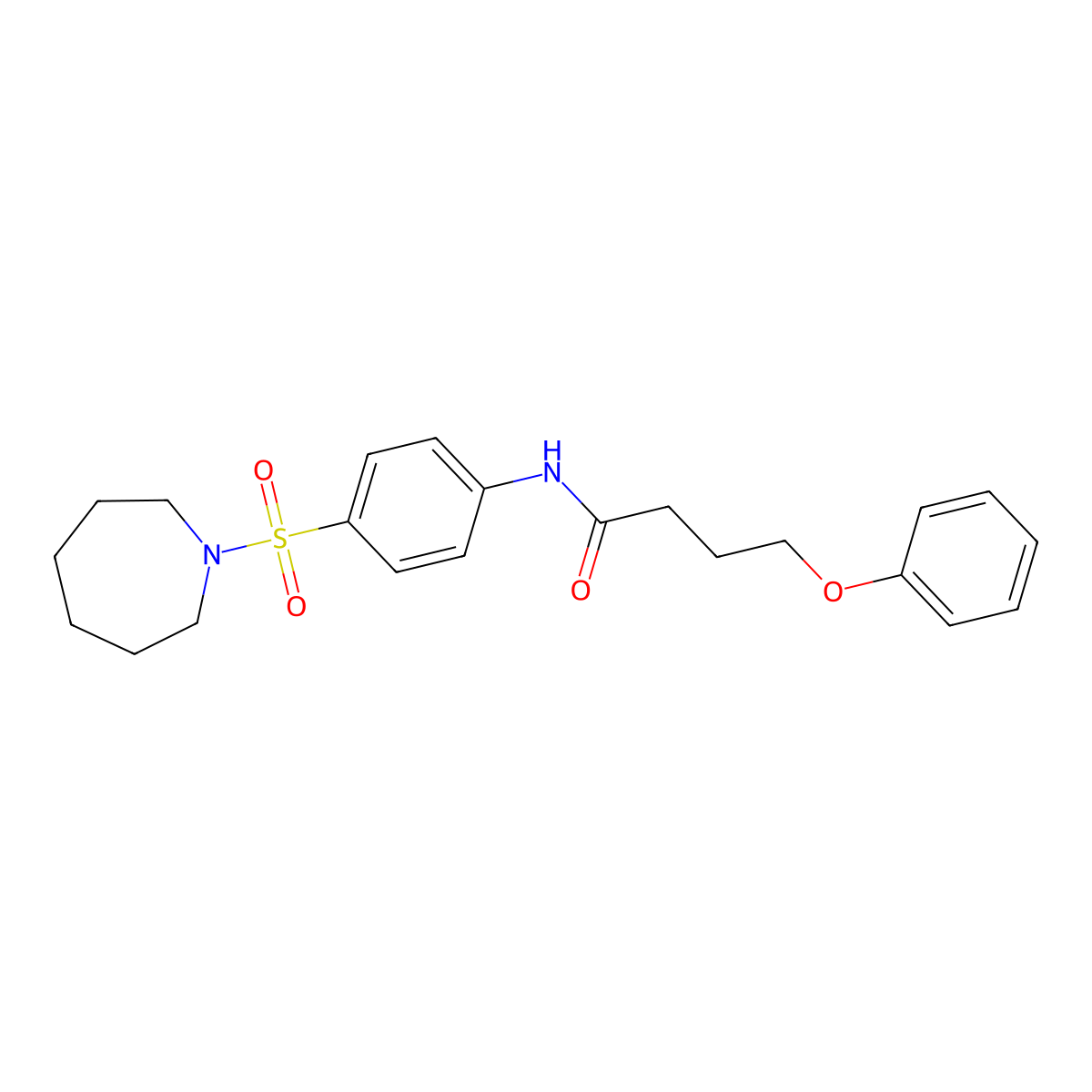 N-[4-(azepan-1-ylsulfonyl)phenyl]-4-phenoxybutanamide molecular structure, CAS 701246-21-1