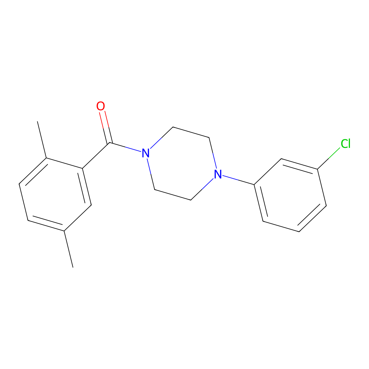 [4-(3-Chlorophenyl)piperazin-1-yl]-(2,5-dimethylphenyl)methanone molecular structure, CAS 701246-48-2