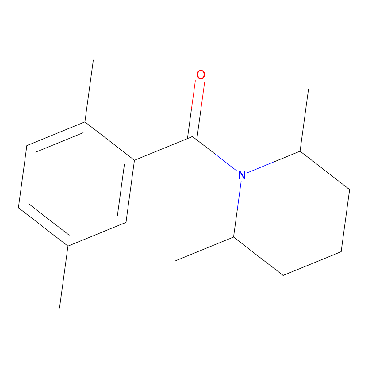 (2,5-Dimethylphenyl)(2,6-dimethylpiperidin-1-yl)methanone molecular structure, CAS 701246-53-9