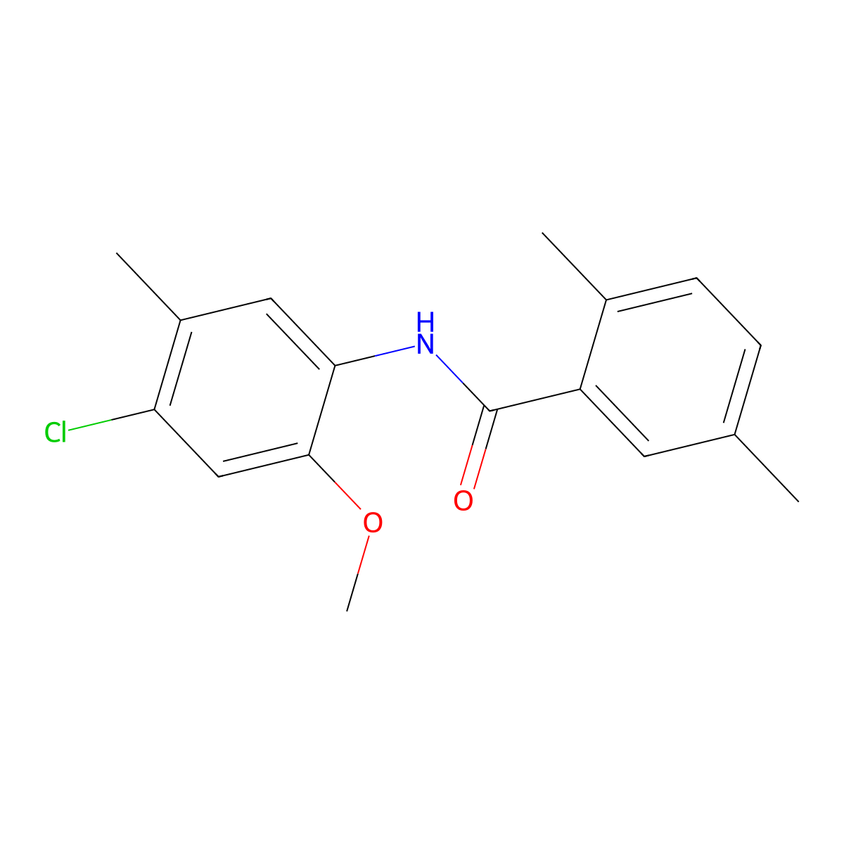 N-(4-chloro-2-methoxy-5-methylphenyl)-2,5-dimethylbenzamide molecular structure, CAS 701246-54-0