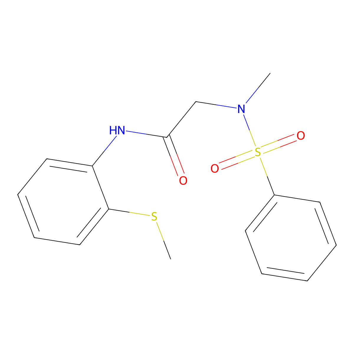 2-[benzenesulfonyl(methyl)amino]-N-(2-methylsulfanylphenyl)acetamide molecular structure, CAS 701246-65-3