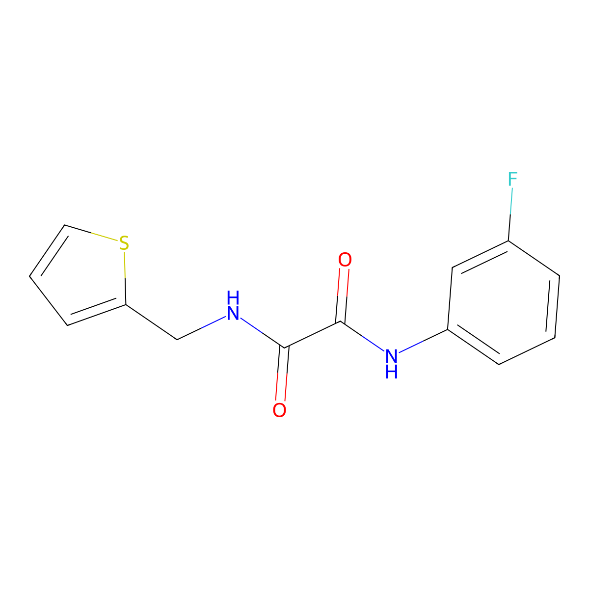 N'-(3-fluorophenyl)-N-(thiophen-2-ylmethyl)oxamide molecular structure, CAS 701246-72-2
