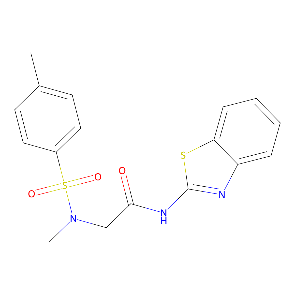 N-(1,3-benzothiazol-2-yl)-2-[methyl-(4-methylphenyl)sulfonylamino]acetamide molecular structure, CAS 701247-13-4
