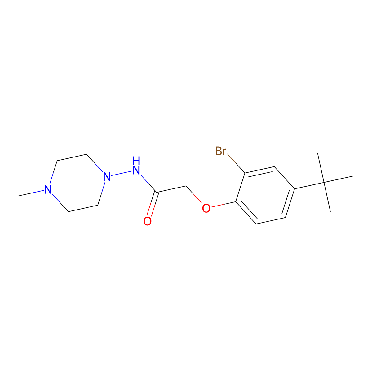 2-(2-bromo-4-tert-butylphenoxy)-N-(4-methylpiperazin-1-yl)acetamide molecular structure, CAS 701247-35-0