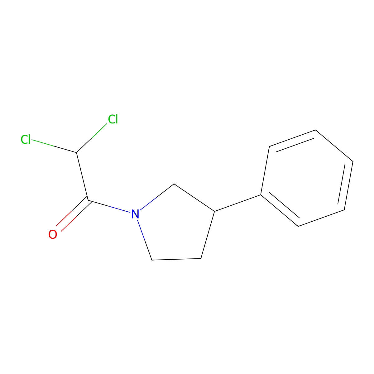 2,2-Dichloro-1-(3-phenylpyrrolidin-1-yl)ethanone molecular structure, CAS 701247-39-4