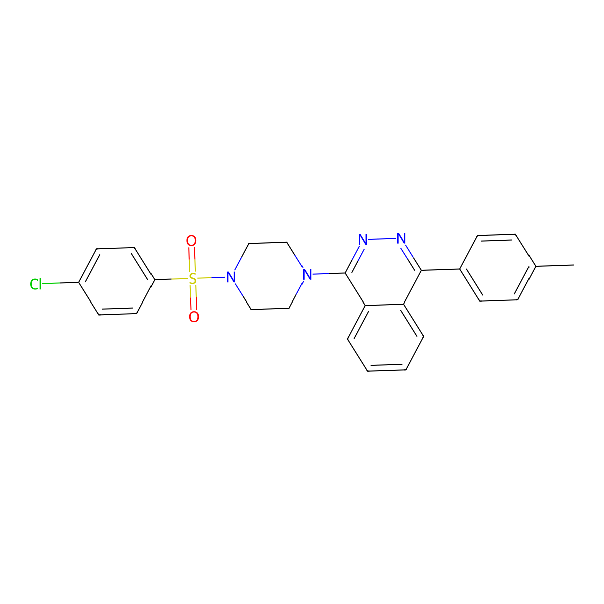 1-[4-(4-Chlorophenyl)sulfonylpiperazin-1-yl]-4-(4-methylphenyl)phthalazine molecular structure, CAS 701247-48-5