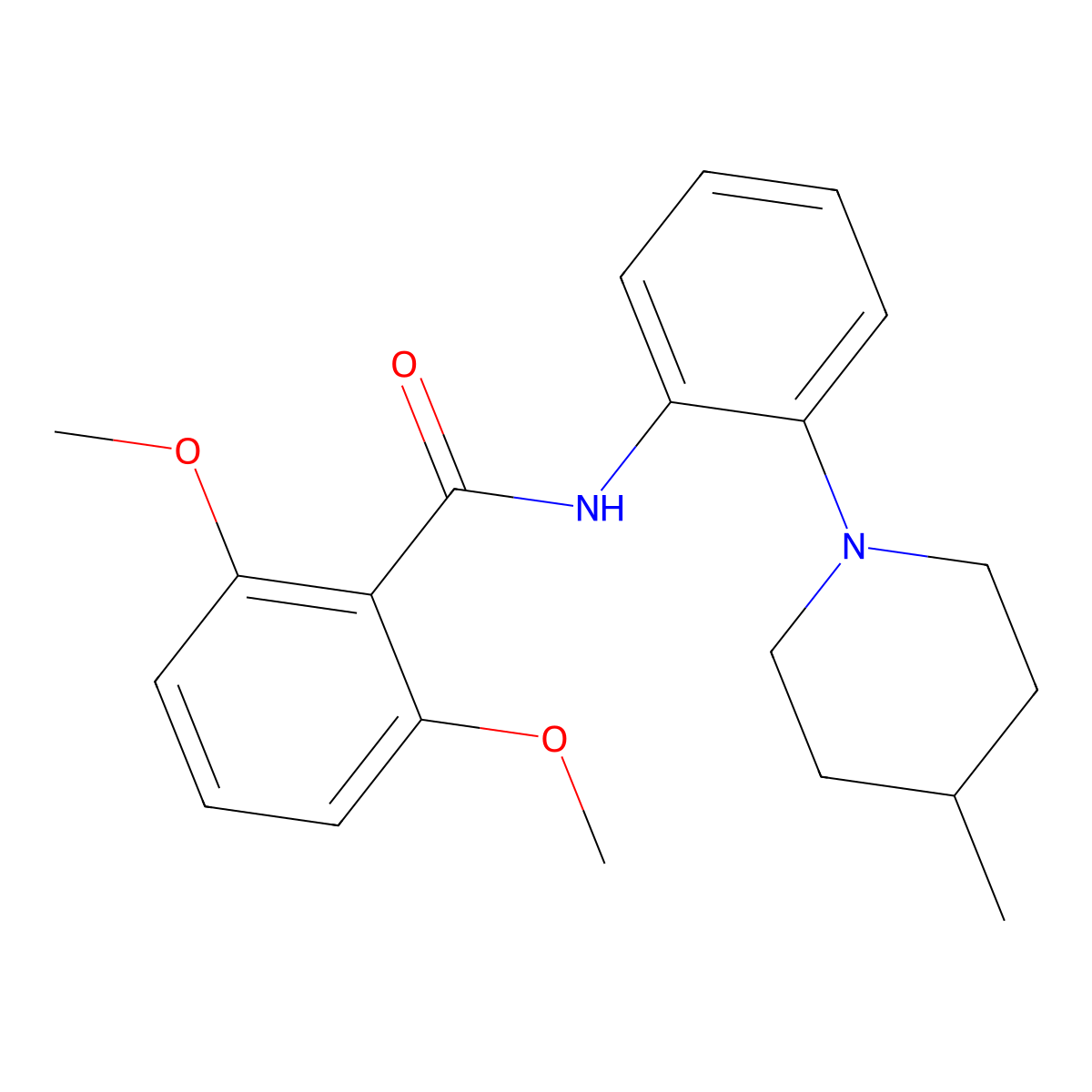 2,6-dimethoxy-N-[2-(4-methylpiperidin-1-yl)phenyl]benzamide molecular structure, CAS 701247-91-8