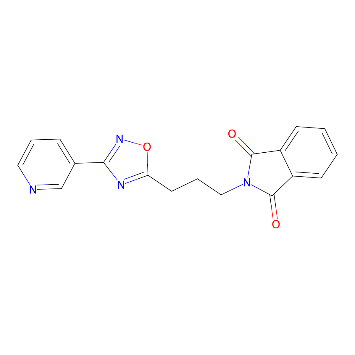 2-[3-(3-Pyridin-3-yl-1,2,4-oxadiazol-5-yl)propyl]isoindole-1,3-dione molecular structure, CAS 701248-01-3