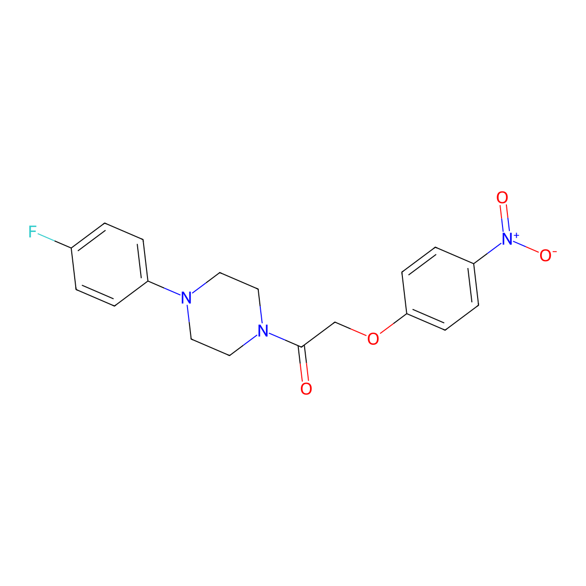 1-[4-(4-Fluorophenyl)piperazin-1-yl]-2-(4-nitrophenoxy)ethanone molecular structure, CAS 701248-15-9