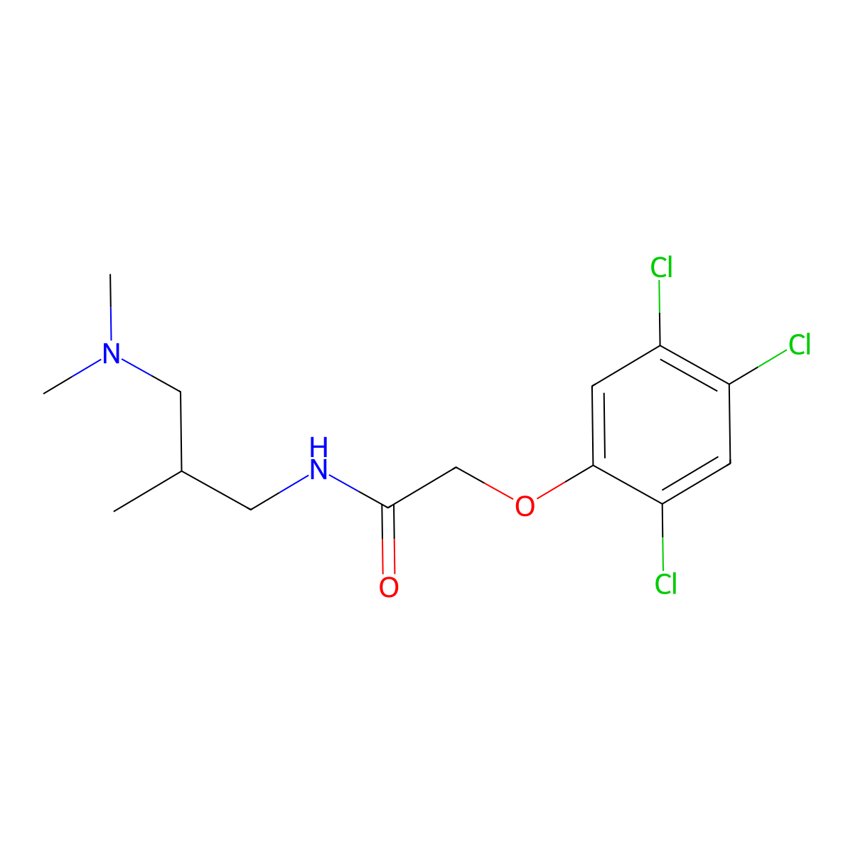 N-[3-(dimethylamino)-2-methylpropyl]-2-(2,4,5-trichlorophenoxy)acetamide molecular structure, CAS 701248-25-1